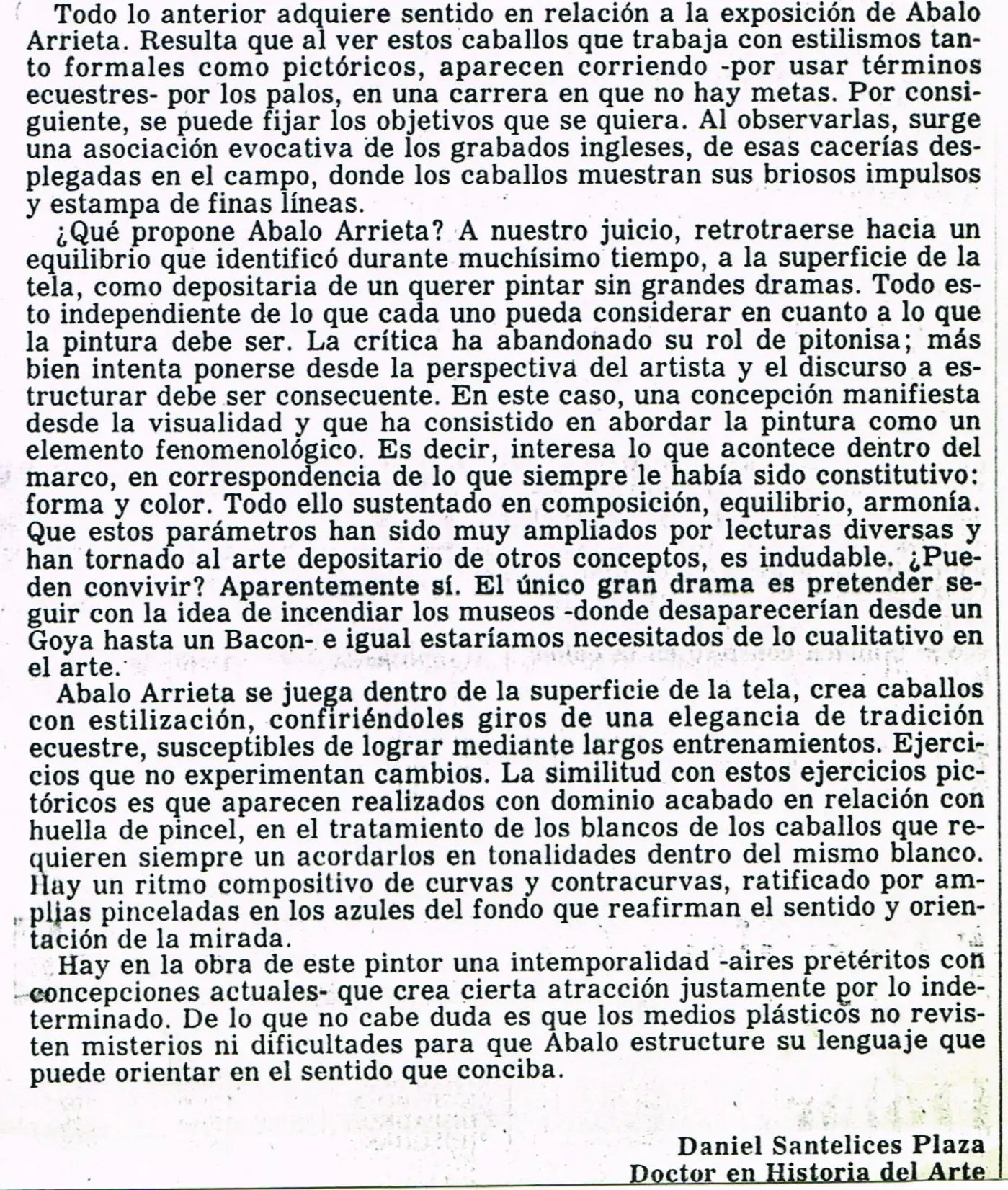 Fernando Abalo Arrieta – 1995 Pinturas, Galería Modigliani (Texto: Daniel Santelices, II)