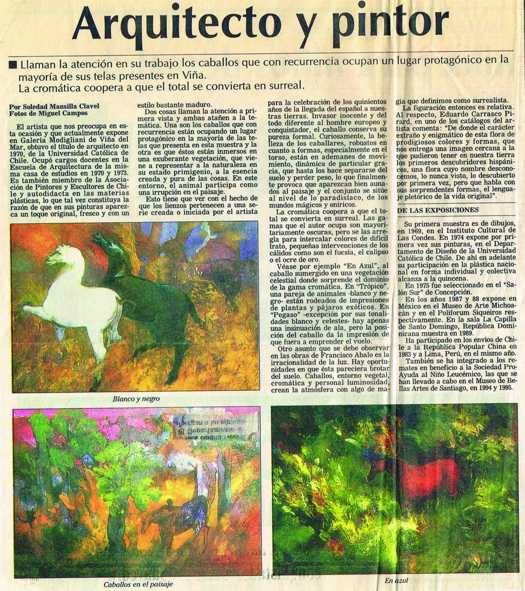 Fernando Abalo Arrieta – 1995 Pinturas, Galería Modigliani (Texto: Soledad Mansilla)